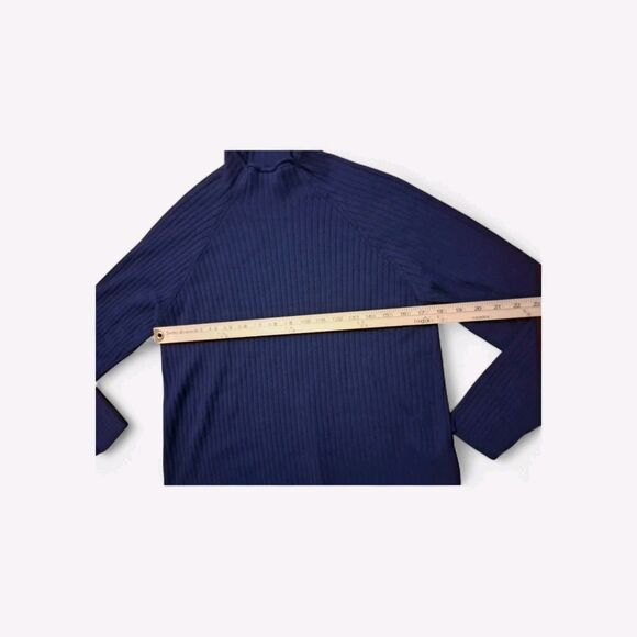 Eileen Fisher Small Blue Cable Knit Sweater Organic Cotton Sustainable - Picture 7 of 8